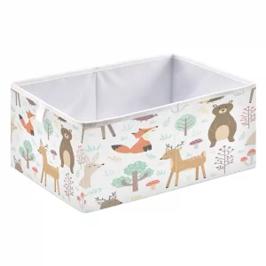 Kigai Forest Animals Storage Bins Cube Foldable Storage Baskets Bin Waterproof Home Organizer with Handles Basket for Toy Nursery Blanket Clothes, 11