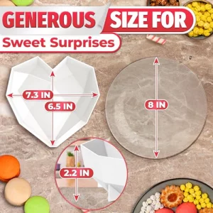 Breakable Heart Mold  Flexible Heart Molds Silicone for Baking & Freezing, Heat-Resistant Cake Mold (7.3