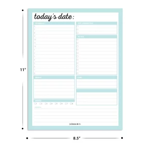 JULIANNE & CO Daily To-Do Undated Tear-Away Planner Notepads - Premium Personal Organizer for Home, Office, Work, School - 50 Pages for Daily Tasks, 