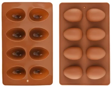 Mirenlife 8 Cavity Silicone Egg Pan, Egg Tray, Egg Shape Ice Tray, Silicone Baking Supplies for Cake Decorating, Chocolate, Candy, Jello, Baking Pan 