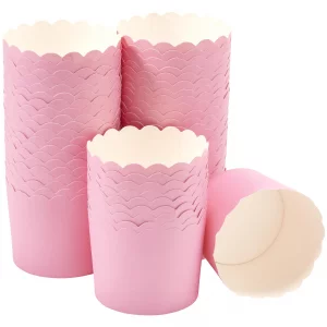 DecoPac Sachet Pink Scalloped Baking Cups, Pack of 50, Perfect For Delicious Cupcakes, Delicate Scalloped Edge, 50 Oven Safe Cupcake Cases,50 Count(P
