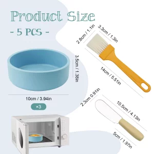 Blue Silicone Air Fryer Egg Mold 3 Pack - Reusable Egg Bite Maker for Air Fryer, Oven & Microwave, BPA Free, Dishwasher Safe, Non-Stick Breakfast Acc