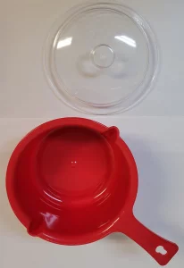 Microwave Safe Pot with Lid & Spout - Cooker & Steamer For Dorm, College or Home - BPA Free Dishwasher Safe 29 oz./935 ml (1,red pot)
