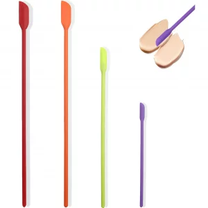 Beauty Spatula 4 PCS Makeup Spatula Mini Silicone for Cosmetics & Kitchen - 3 Sizes