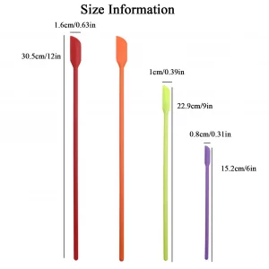 Beauty Spatula 4 PCS Makeup Spatula Mini Silicone for Cosmetics & Kitchen - 3 Sizes