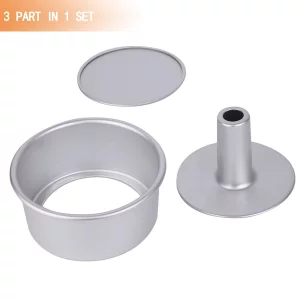 Bezall 6 Inch Angel Food Cake Pan with Removable Bottom, Aluminum Round Tube Pan Chiffon Cake Mold Baking Tin