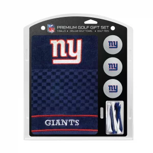 Team Golf NFL New York Giants Gift Set: Embroidered Golf Towel, 3 Golf Balls, and 14 Golf Tees 2-3/4