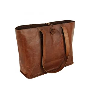 Vintage Genuine Leather Tote Bag Handbag Shopper Purse Shoulder Bag for Women Office Laptop Bag