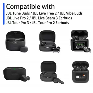 NANLANFAN Replacement Foam Eartips for JBL Tune Buds, JBL Live Free 2, JBL Live Pro 2, JBL Vibe Buds, JBL Live Beam 3, JBL Tour Pro 3/2 Earbuds, Ulti