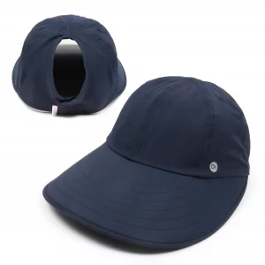 Ponyflo Sun Blocker Wide Brim Visor Hat - Navy