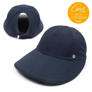 Ponyflo Sun Blocker Wide Brim Visor Hat - Navy
