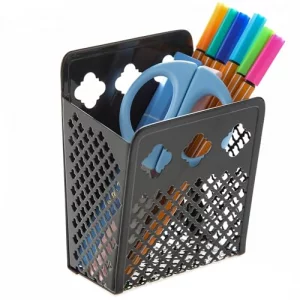 Magnetic Pen Holder, Mesh Metal Strong Magnet Dry Erase Marker Holder Pencil Organizer Small Items Basket for Refrigerator, Whiteboard, Locker Access
