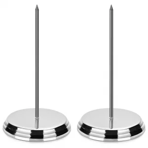 2PCS Receipt Holder Spike, Bill Fork, Check Spindle, Ticket Stabber for Restaurant, Memo Holder Spike