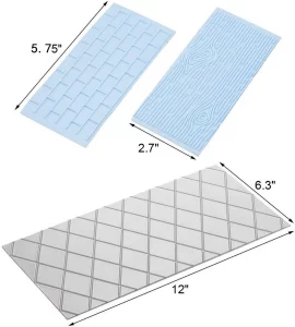 10 Set Fondant Impression Mat Mold Lace Embossing Mat Tree Bark/Brick Wall/Flower/Stone Wall Fondant Impression Mats Texture Design for Cupcake Borde