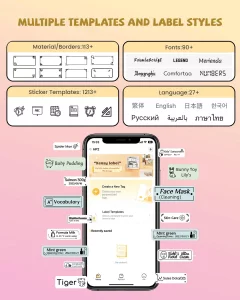 vretti Label Maker Machine with Tape, Easy to use, Mini Label Maker for Home and Office, Support Various Sizes, Clearly Prints for Organizing Office,