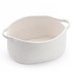 Happyiren Cute Woven Storage Basket with Handle, Baskets for Gifts Empty, Gift Boo Baskets for Halloween Birthday Baby Shower Burr, Decorative Organi