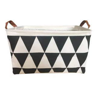 SAKUYV Canvas Storage Bins Toy Basket Collapsible Box Chest Organizer Water-Resistant Nursery for edroom, Closet, Kid's Toys, Laundry (Black-2)