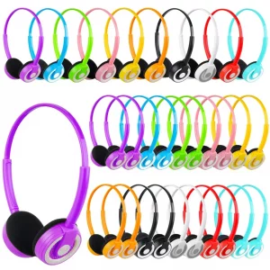 CNSZSLZ Bulk Classroom Headphones 15 Pack for Students Kids School Wholesale Headphones Class Set 3.5mm Jack for Chromebook Laptop PC Computer (B)