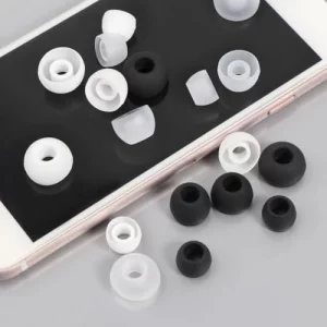12 Pcs Silicone Buds Ear Tips S/M/L Sizes Earbuds Soft Rubber Flexible Eartips Buds Wing Tips Fit in Case Buds (White)
