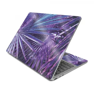 MightySkins Glossy Glitter Skin Compatible with Surface Laptop Go (2020) - Neon Palms | Protective, Durable High-Gloss Glitter Finish | Easy to Apply
