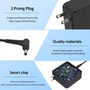Smsutu 65W 45W Round 4.0 * 1.7mm Laptop Charger Compatible with Lenovo V15 V14 V17 Ideapad 1 3 5 Flex 4-1470 5 6 1470 1480 1570 Ideapad 100 110s 310 