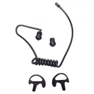 Lsgoodcare Replacement Acoustic Tube with Earbud Compatible for Motorola Kenwood Midland Two Way Radio Replacement Coil Tube Black +2 Way Radio Open 