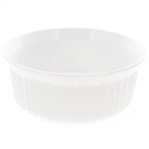 CorningWare FS5 1.5qt Round French White Casserole Dish & F-5-PC 1.5qt French White Plastic Lid
