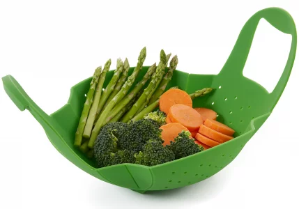Silicone Vegetable/Food Steamer Basket  Insert for Pots, Pans, Crock Pots & More By Sunsella