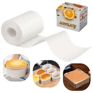 Baking Parchment Paper Side Liners - Baking Strips Roll for Round Cake Pans, Cheesecake Springform Pan, Non Stick Pan Lining Paper 3.15in x 164ft, Pr