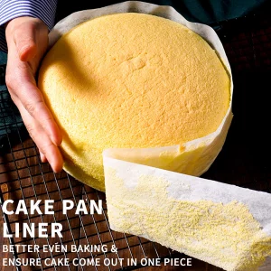 Baking Parchment Paper Side Liners - Baking Strips Roll for Round Cake Pans, Cheesecake Springform Pan, Non Stick Pan Lining Paper 3.15in x 164ft, Pr