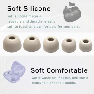 Replacement Ear Tips for Powerbeats Pro 2 (10 Pairs XL/L/M/S/XS) Silicone Earbuds Tips Compatible with Beats Studio Buds+/Beats Fit Pro/Solo Buds, Qu