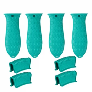 8 Pcs Non-Slip Silicone Hot Handle Holder & Assist Grips, Potholder for Cast Iron Skillets, Heat Resistant Handle Cover Sleeve for Frying Pans, Casse
