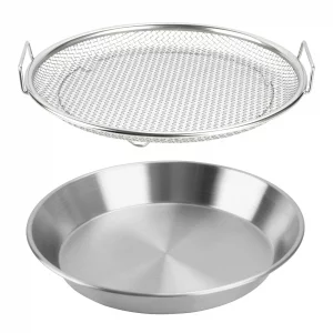 Oil Filter Tray, Stainless Steel Mesh Drain Basket Colanders Air Fryer Accessories for Fried Food Draining Rack Barbecue Grill Tray Net Draining Pan 