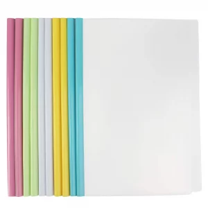 STAPENS Report Covers with Sliding Bar, Clear Paper Protector Sleeves, 12.2 x 8.5 Inch (10 PCs)