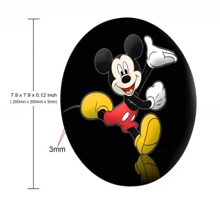 LQFIWSS Round Non-Slip Laptop Mouse Pad, Mickey Mouse Pad for Work and Home Computer Accessories,7.9X 7.9 x 0.1inch