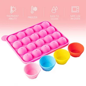 Cake Pop Maker Kit with 2 Silicone Mold Sets with 3 Tier Cake Stand, Chocolate Candy Melts Pot, Silicone Cupcake Molds, Paper Lollipop Sticks, Decora