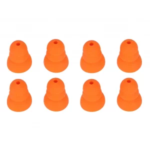 8pcs Orange Silicone Ear Tips Silicone Eartips Noise Reduction Replacement Earplugs for Se846 Se535 Se215 and Inner Hole 3.5mm Earbud