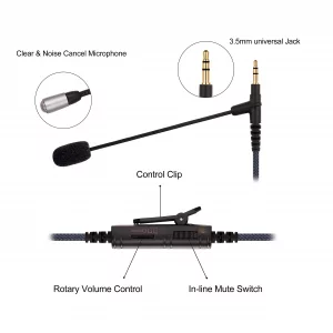 Cable Boom Microphone - Volume Control for PlayStation PS4 or Xbox One Controller, PC, Tablet ,Laptop, Smartphone - Boompro Gaming Mic compatible wit