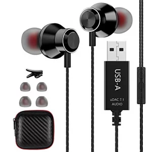 USB Headset with Microphone for PC, Noise Cancelling Computer Headphones for Laptop/ 8.2 FT, Lightweight PC Earbuds with Audio Controls & Mute Functi