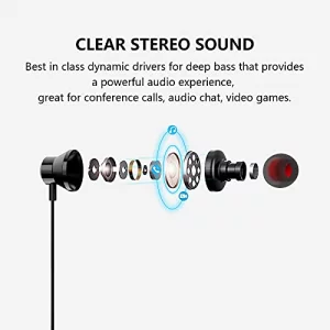 USB Headset with Microphone for PC, Noise Cancelling Computer Headphones for Laptop/ 8.2 FT, Lightweight PC Earbuds with Audio Controls & Mute Functi