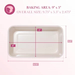 Paris Hilton Nonstick Carbon Steel Bakeware Collection, 9-Inch x 5-Inch Loaf Pan, Dishwasher Safe, Made without PFOA and PFAS, Pink Cream Two-Tone