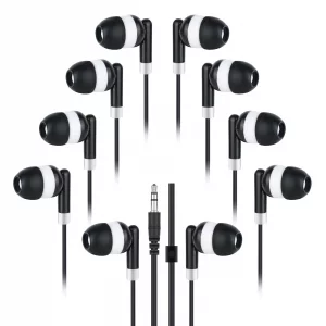 MENGLALA Bulk Kids Earbuds for Classroom 60 Pack Wholesale Student Wired Earphones for School Librariy 3.5mm Earphones for Computers Chromebook Lapto