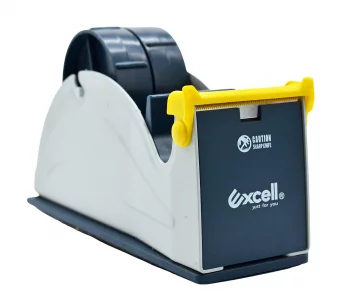 WOD TTD2SD Tabletop Twin-Roll Steel Desktop Tape Dispenser, Blue & Gray - Fits Tape up to 2 inch Wide, Holds 3 inch core, Weighted Rubber Base for St