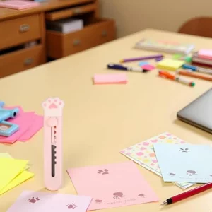 Pink Cute Girly Cat Paw Mini Portalble Utility Cutter Letter Envelope Opener Mail Envelope Slitter School Office Supplies