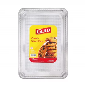 Glad Disposable Bakeware Aluminum Rectangular Cookie Sheets for Baking and Roasting, 12 Count-16