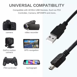 Inovat USB2-A-MB-25ST, Premium 25ft USB 2.0 A to Mini B 5 Pin USB Cable