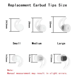 CYADCI Earbud Replacement Tips Silicone Ear Bud Tips Eartips Compatible with Bose Qc20 Qc30 IE2 SoundSport IE3 SIE2i Headphone Ear Tips Earbud Covers