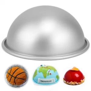 6 Inch Dome Cake Pan, DIY 3D Half Football Soccer Shaped Hemisphere Cake Mold, Aluminum Alloy Cake Molds Nonstick Baking Tools