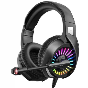 ZIUMIER Gaming Headset with Microphone, Compatible with PS4 PS5 Xbox One PC Laptop, Over-Ear Headphones with LED RGB Light, Noise Canceling Mic, 7.1 