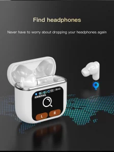 MEIMI Wireless Earbuds Bluetooth 5.4 Headphones with LED Touch Screen 50H Playtime Bass Stereo Ear Buds with Mic IPX5 Waterproof in Ear Earphones for